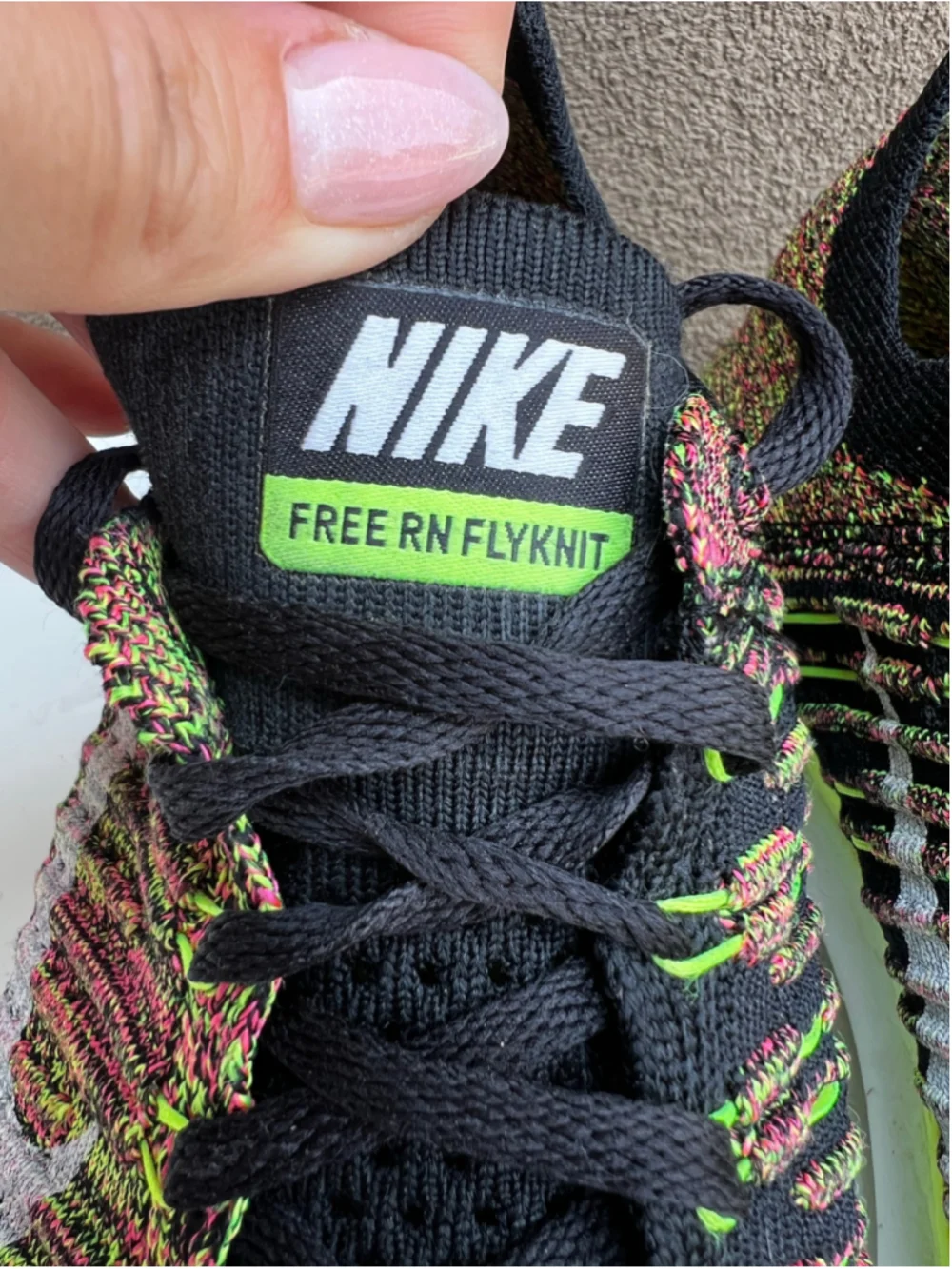 Nike Free RN Flyknit Shoes Womens 9.5 Yellow Multicolor Running Lace Up - Picture 3 of 13